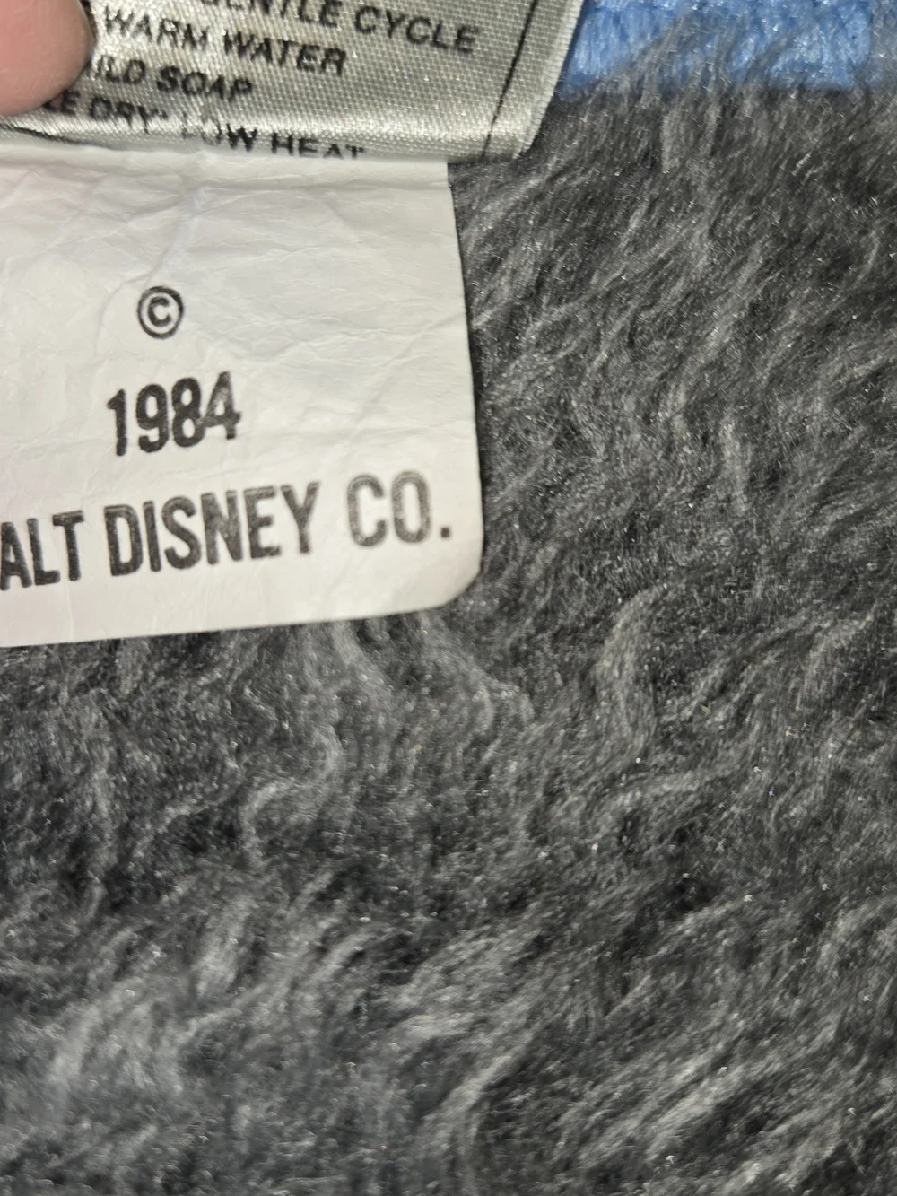 Vintage 1984 Biederlack Disney Babies Mickey Mouse‎ Blue Blocks Baby Blanket USA